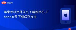 苹果手机文件怎么下载到手机 iPhone文件下载保存方法