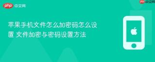 苹果手机文件怎么加密码怎么设置 文件加密与密码设置方法