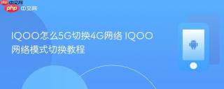 IQOO怎么5G切换4G网络 IQOO网络模式切换教程
