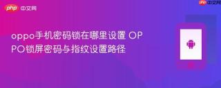 oppo手机密码锁在哪里设置 OPPO锁屏密码与指纹设置路径