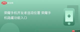 荣耀手机开发者选项位置 荣耀手机隐藏功能入口