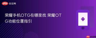 荣耀手机OTG在哪里找 荣耀OTG功能位置指引