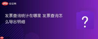 发票查询统计在哪里 发票查询怎么导出明细