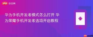 华为手机开发者模式怎么打开 华为荣耀手机开发者选项开启教程