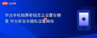 华为手机锁屏密码怎么设置在哪里 华为安全与隐私设置路径