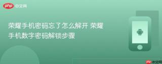 荣耀手机密码忘了怎么解开 荣耀手机数字密码解锁步骤