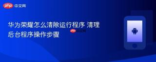 华为荣耀怎么清除运行程序 清理后台程序操作步骤