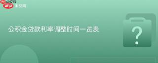 公积金贷款利率调整时间一览表