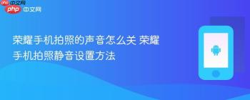 荣耀手机拍照的声音怎么关 荣耀手机拍照静音设置方法