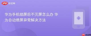 华为手机锁屏后不灭屏怎么办 华为自动熄屏异常解决方法
