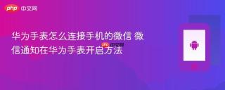 华为手表怎么连接手机的微信 微信通知在华为手表开启方法