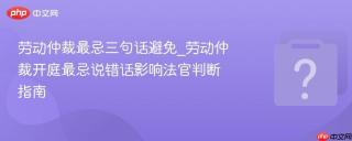 劳动仲裁最忌三句话避免_劳动仲裁开庭最忌说错话影响法官判断指南