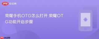 荣耀手机OTG怎么打开 荣耀OTG功能开启步骤