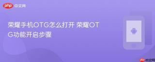 荣耀手机otg怎么打开 荣耀otg功能开启步骤