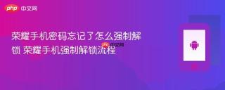 荣耀手机密码忘记了怎么强制解锁 荣耀手机强制解锁流程