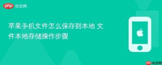 苹果手机文件怎么保存到本地 文件本地存储操作步骤