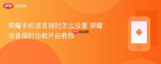 荣耀手机语音报时怎么设置 荣耀语音报时功能开启教程