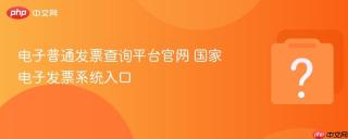 电子普通发票查询平台官网 国家电子发票系统入口