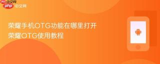 荣耀手机OTG功能在哪里打开 荣耀OTG使用教程