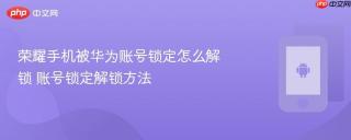 荣耀手机被华为账号锁定怎么解锁 账号锁定解锁方法