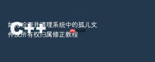 如何检查并清理系统中的孤儿文件及所有权归属修正教程