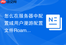 怎么在服务器中配置域用户漫游配置文件Roaming