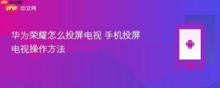 华为荣耀怎么投屏电视 手机投屏电视操作方法