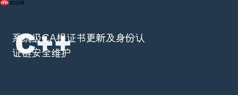 系统级ca根证书更新及身份认证链安全维护