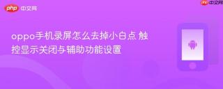 oppo手机录屏怎么去掉小白点 触控显示关闭与辅助功能设置