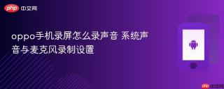 oppo手机录屏怎么录声音 系统声音与麦克风录制设置