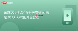 荣耀30手机otg开关在哪里 荣耀30 otg功能开启教程