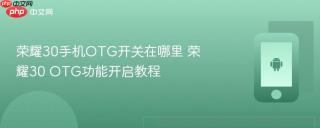 荣耀30手机OTG开关在哪里 荣耀30 OTG功能开启教程