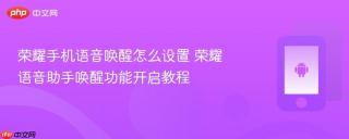 荣耀手机语音唤醒怎么设置 荣耀语音助手唤醒功能开启教程