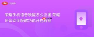 荣耀手机语音唤醒怎么设置 荣耀语音助手唤醒功能开启教程