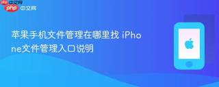 苹果手机文件管理在哪里找 iPhone文件管理入口说明
