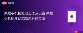 荣耀手机拍照动态怎么设置 荣耀手机照片动态效果开启方法