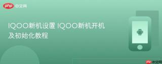 IQOO新机设置 IQOO新机开机及初始化教程