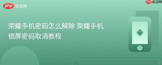 荣耀手机密码怎么解除 荣耀手机锁屏密码取消教程