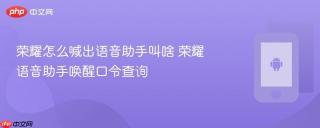 荣耀怎么喊出语音助手叫啥 荣耀语音助手唤醒口令查询