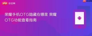 荣耀手机otg隐藏在哪里 荣耀otg功能查看指南
