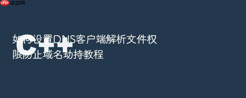 如何设置dns客户端解析文件权限防止域名劫持教程