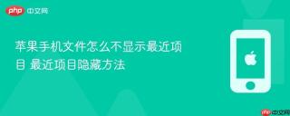苹果手机文件怎么不显示最近项目 最近项目隐藏方法