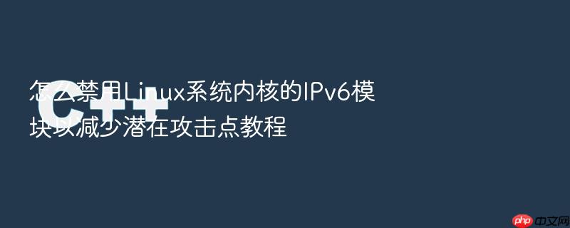 怎么禁用linux系统内核的ipv6模块以减少潜在攻击点教程
