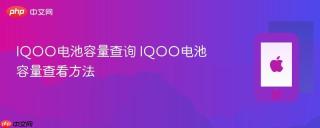 iqoo电池容量查询 iqoo电池容量查看方法