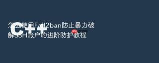 怎么使用Fail2ban防止暴力破解SSH账户的进阶防护教程