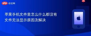 苹果手机文件里怎么什么都没有 文件无法显示原因及解决