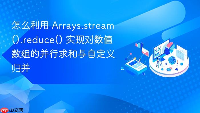 怎么利用 arrays.stream().reduce() 实现对数值数组的并行求和与自定义归并