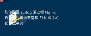 如何配置 syslog 驱动将 nginx 日志实时推送至远程 elk 或中心化日志平台