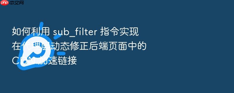 如何利用 sub_filter 指令实现在代理层动态修正后端页面中的 cdn 加速链接