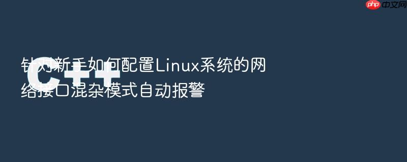 针对新手如何配置linux系统的网络接口混杂模式自动报警